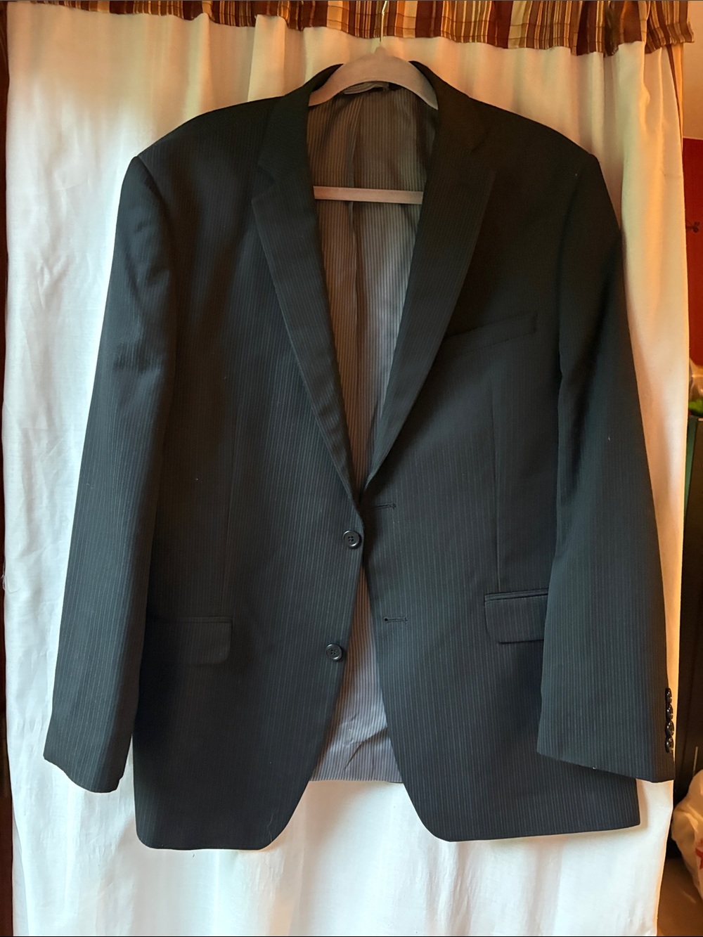 Joseph Abboud Black Pinstripe Two-Button Blazer